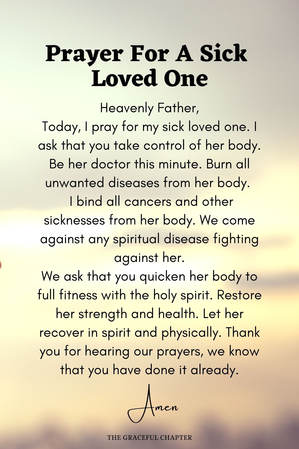 Prayer for a sick loved one