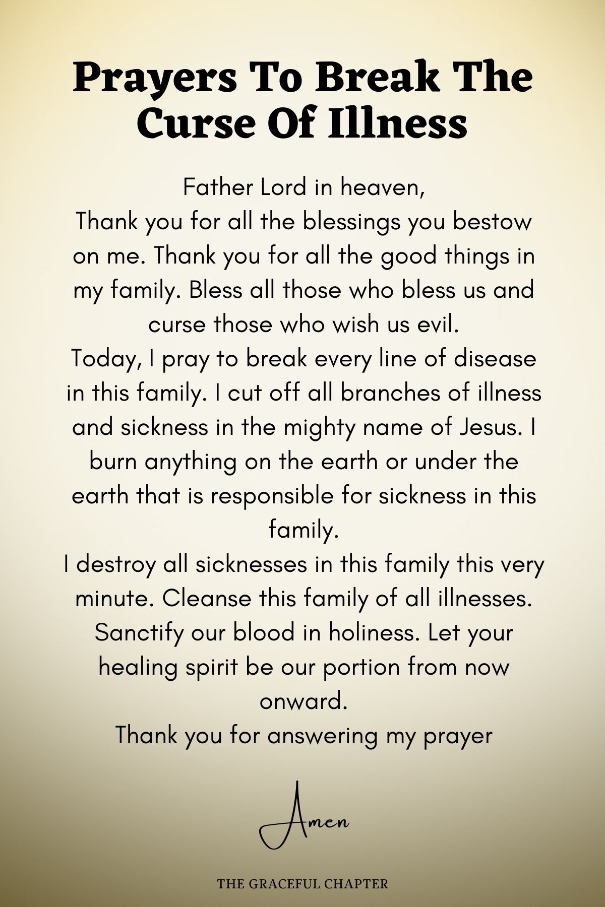 Prayers to break the curse of illness