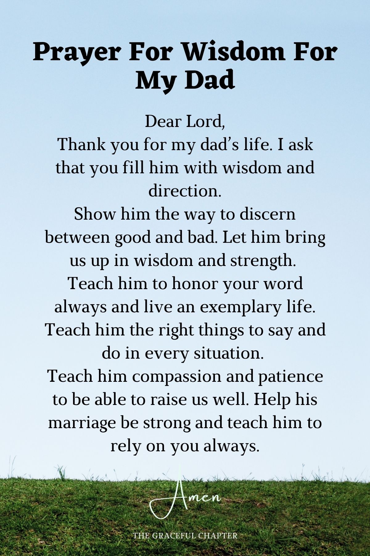 Prayer for wisdom for my dad