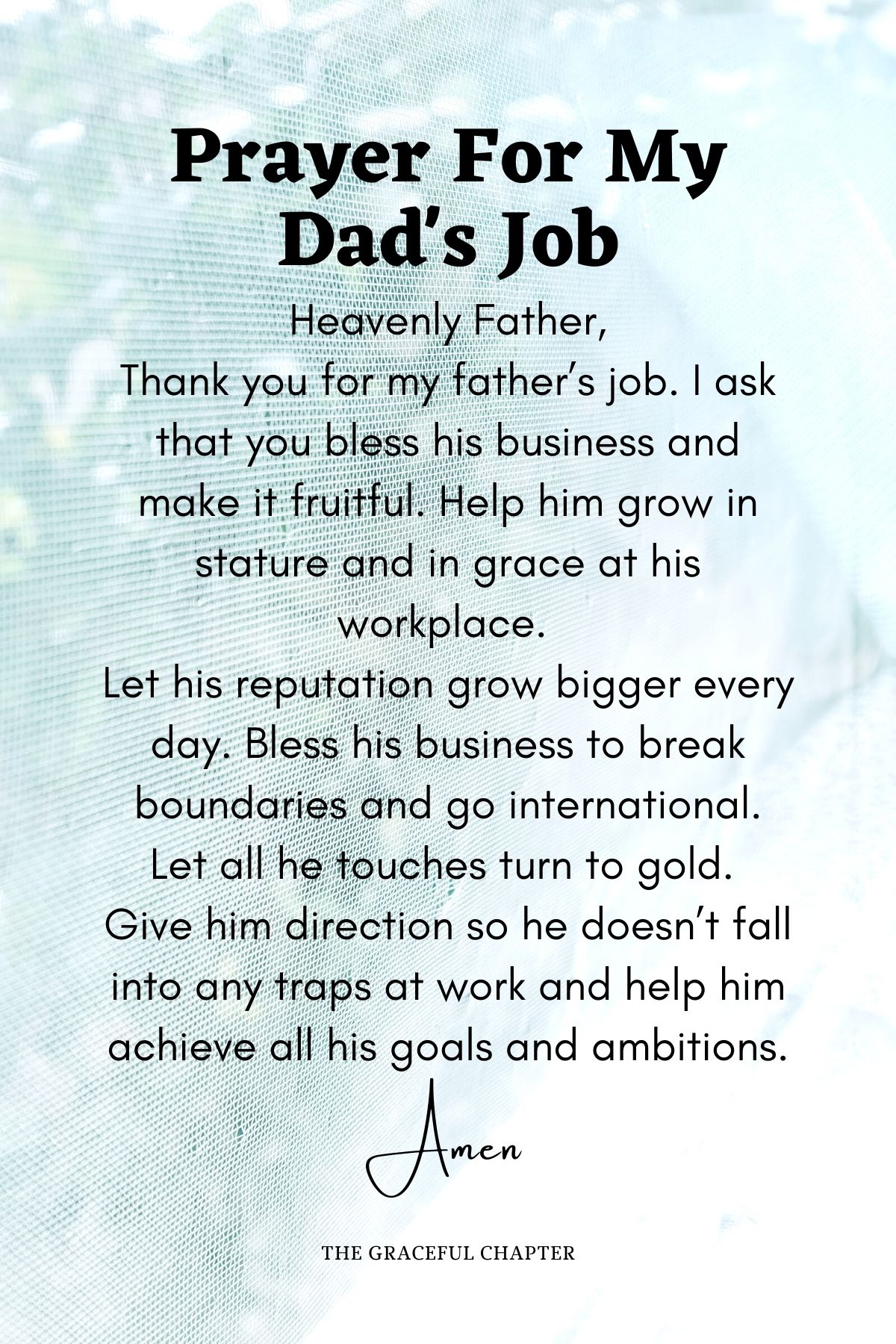 Prayer for my dad's job