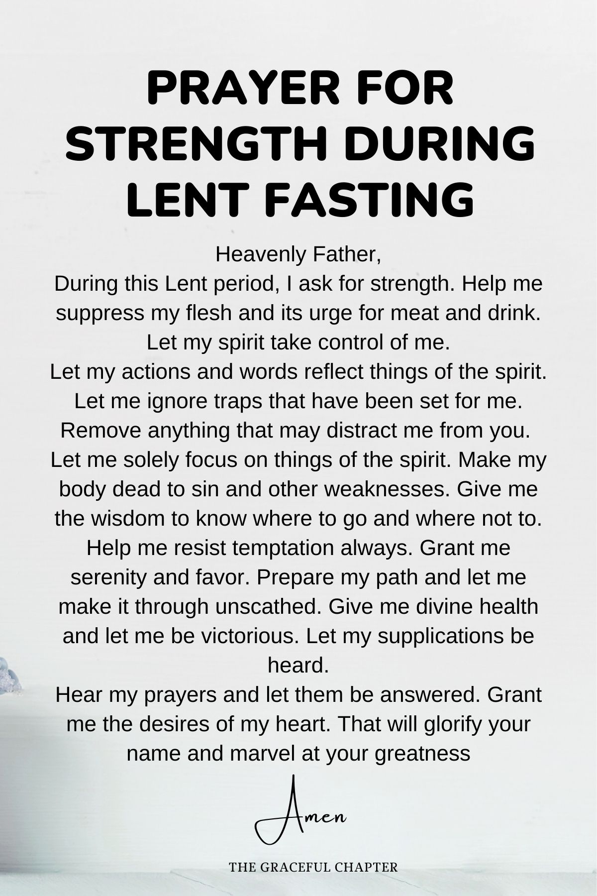 Prayer for strength during lent fasting