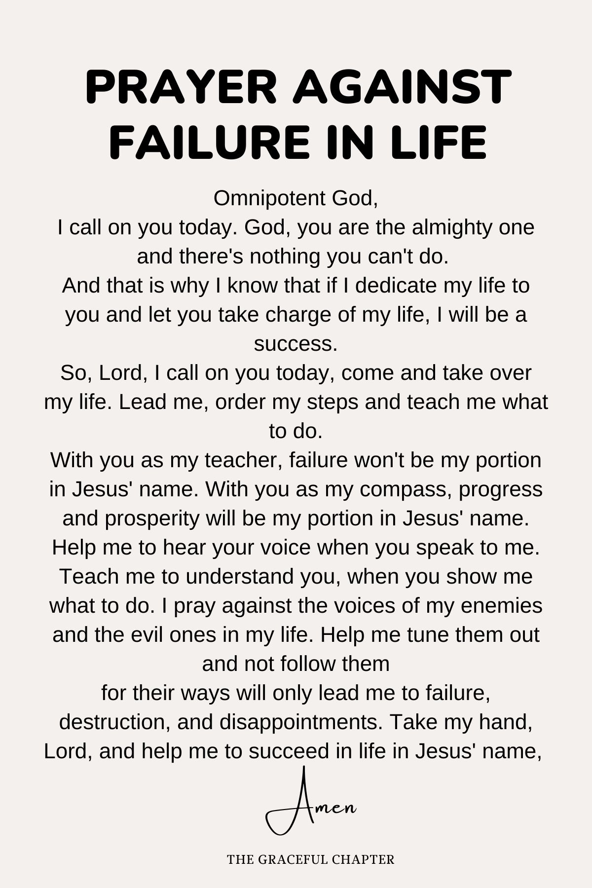 11 Strong Prayers Against Failure - The Graceful Chapter