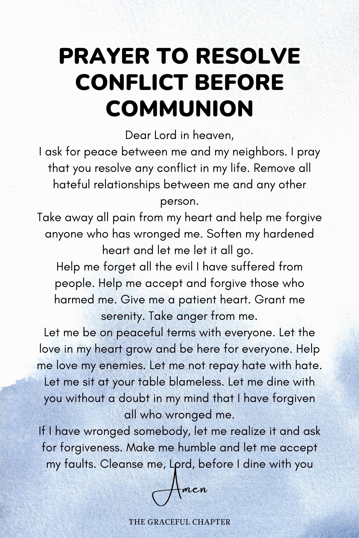 Prayer to resolve conflict before communion