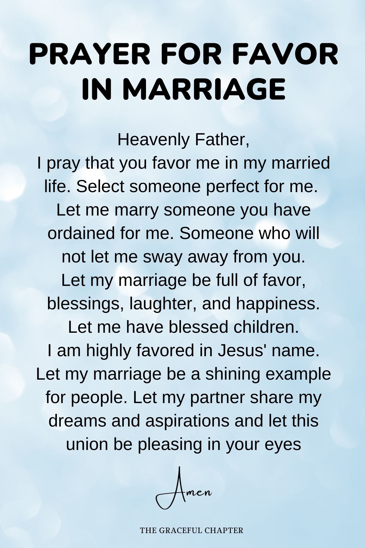 Prayer for favor in marriage