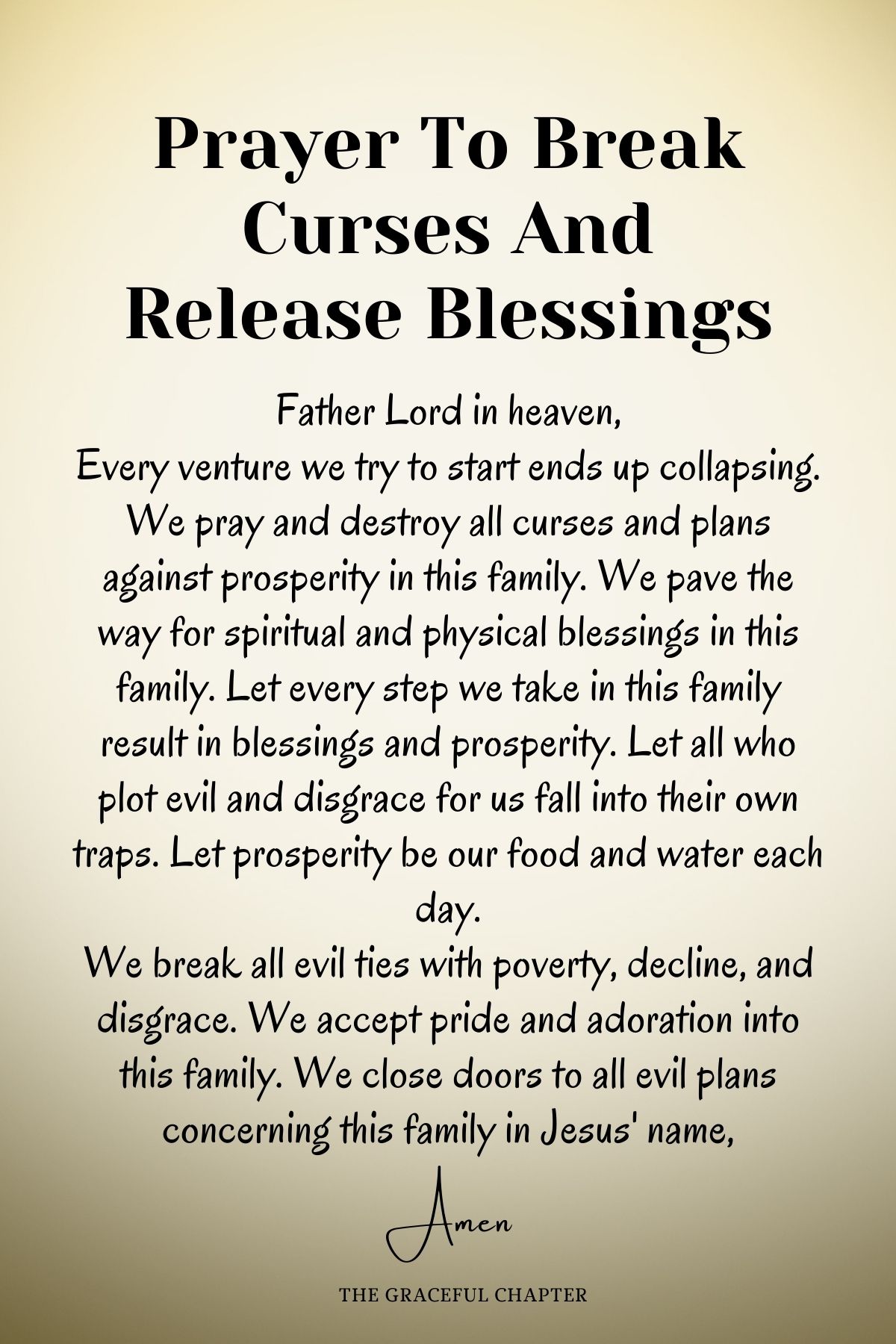 Prayer to break generational curses and release blessings