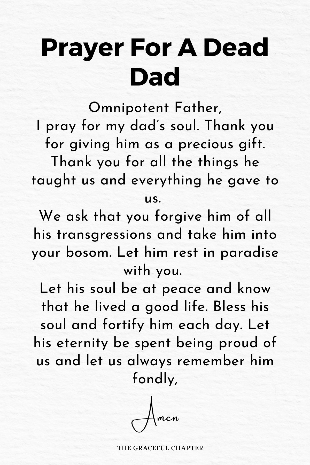 Prayer for a dead dad