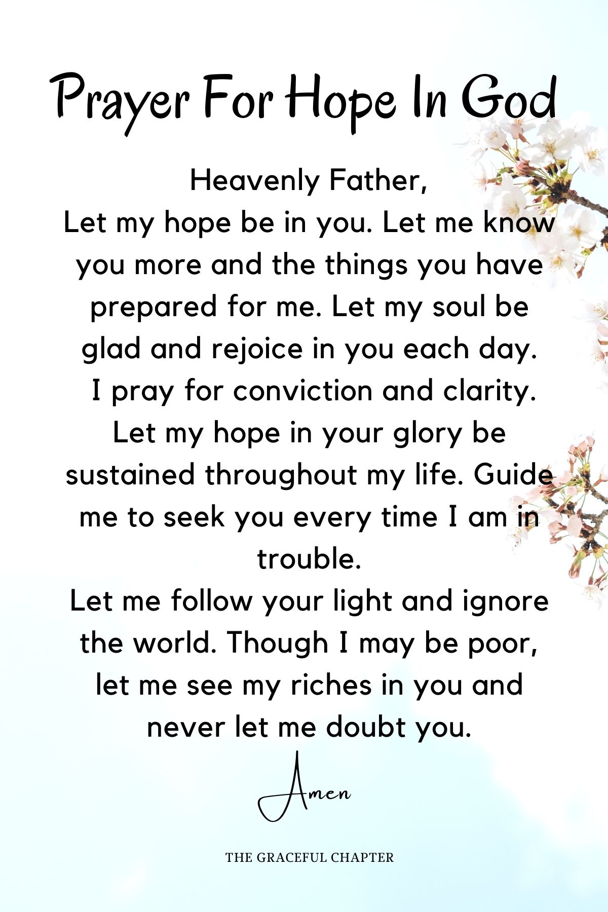 Prayer for hope in God