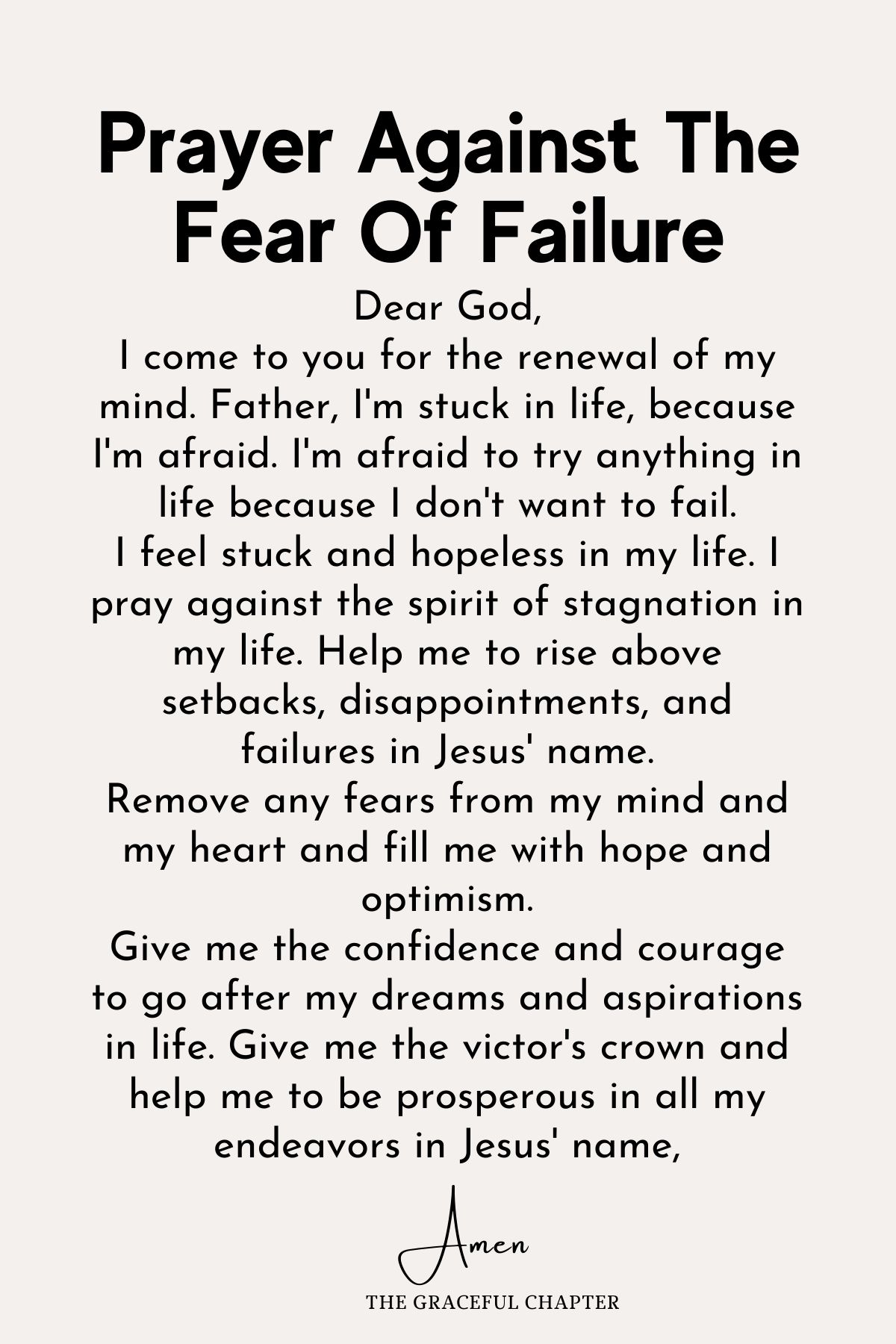 Prayer against the fear of failure