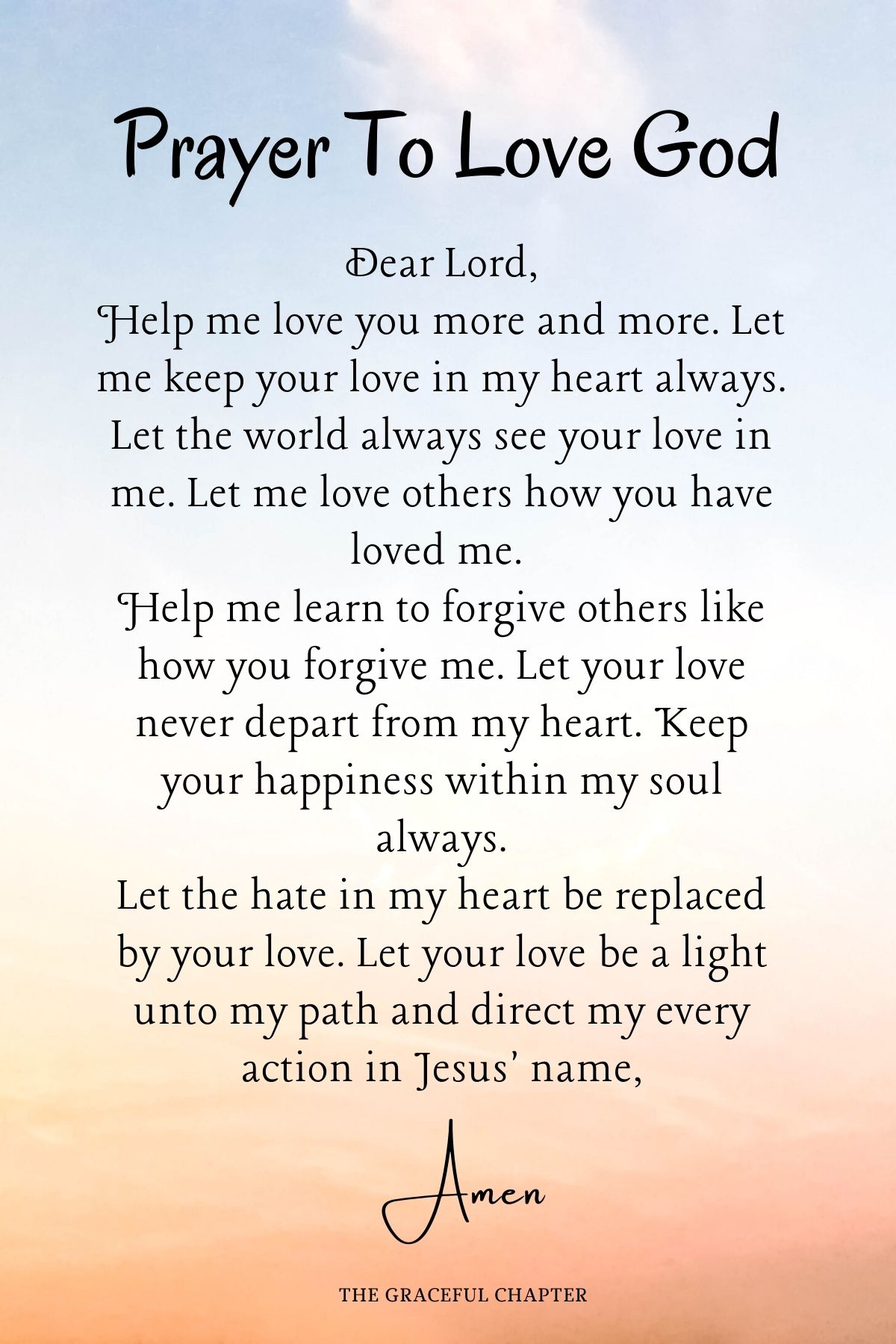 Prayers for your relationship with God - Prayer to love God