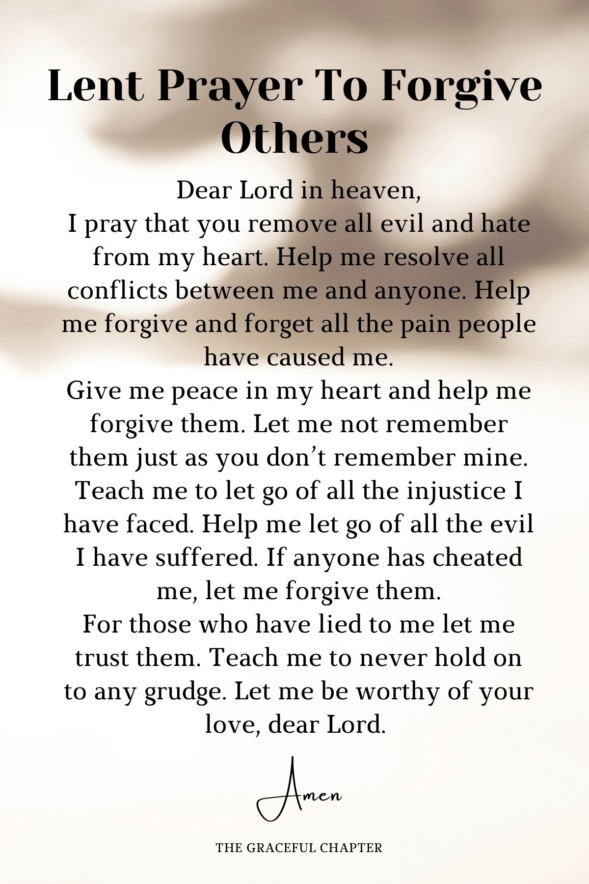 Lent prayer to forgive others