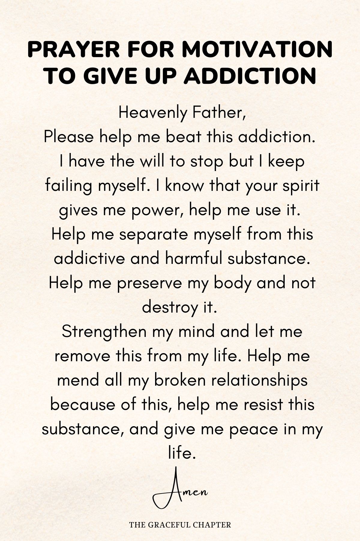 Prayer for motivation to give up addiction
