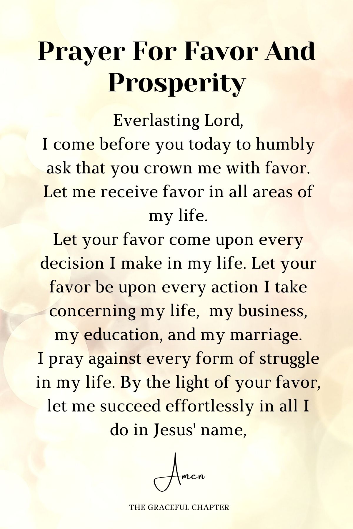Prayer for favor and prosperity