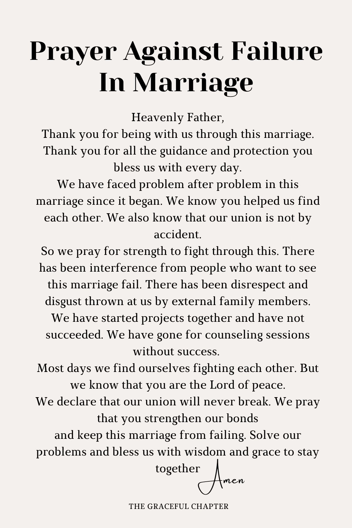 Prayer against failure in marriage