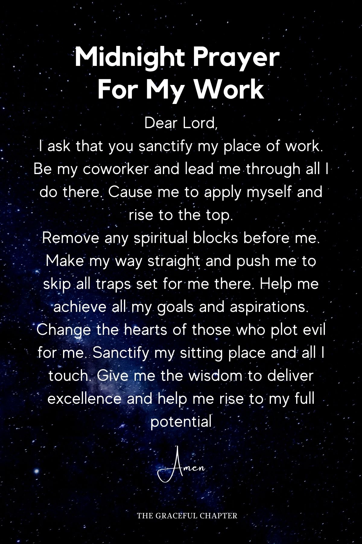 Midnight prayer for my work