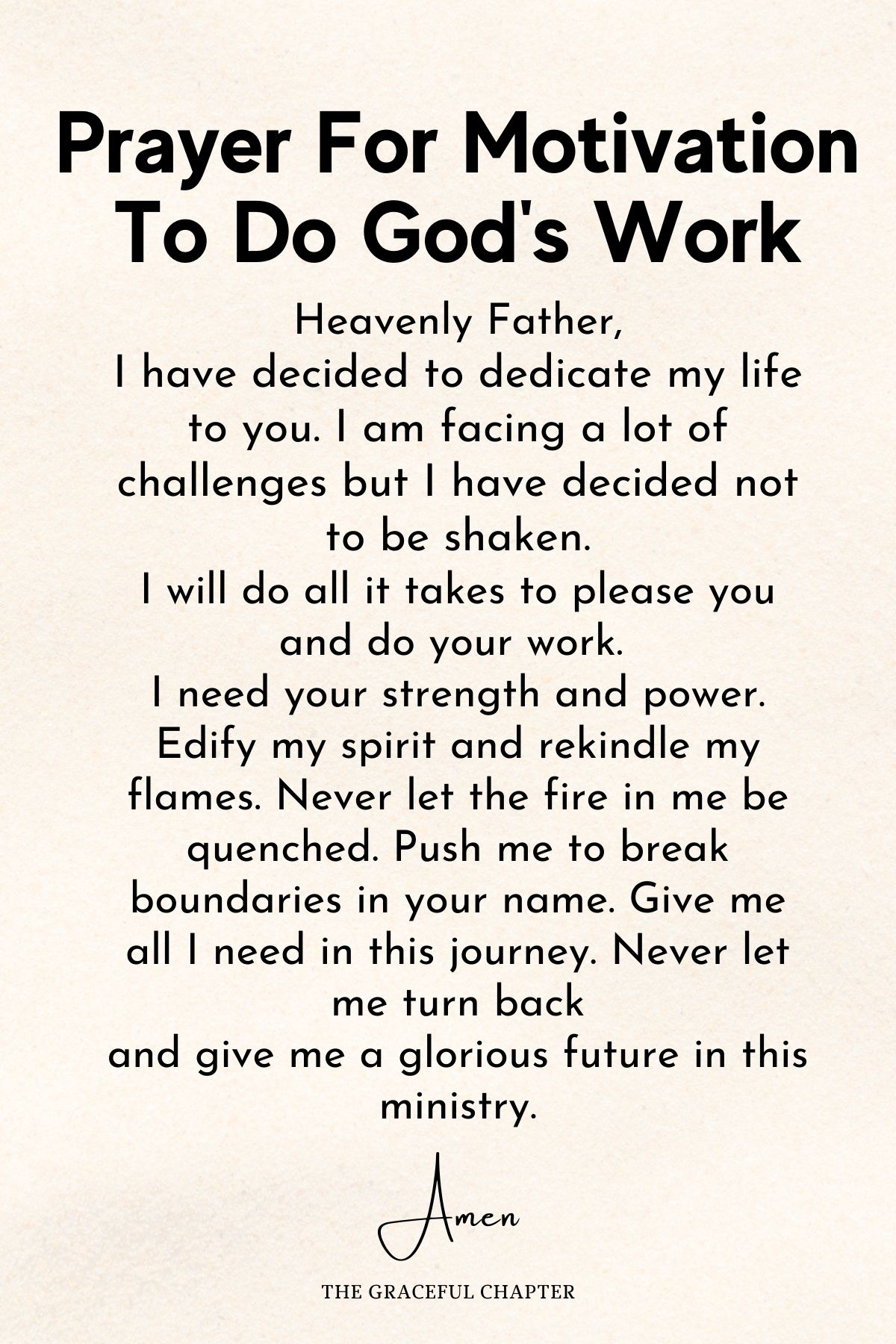 Prayer for motivation to do God's work