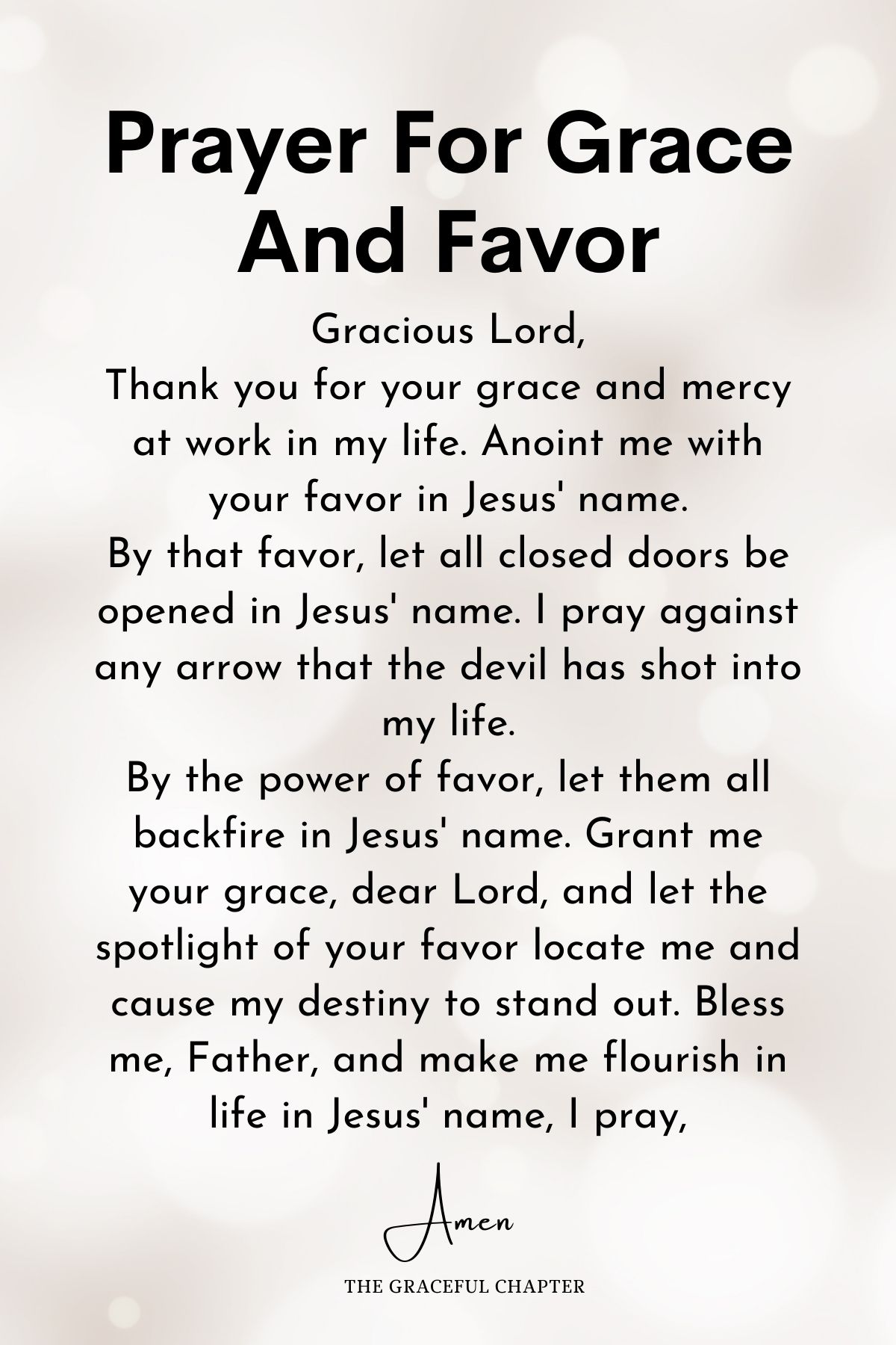 Prayer for grace and favor