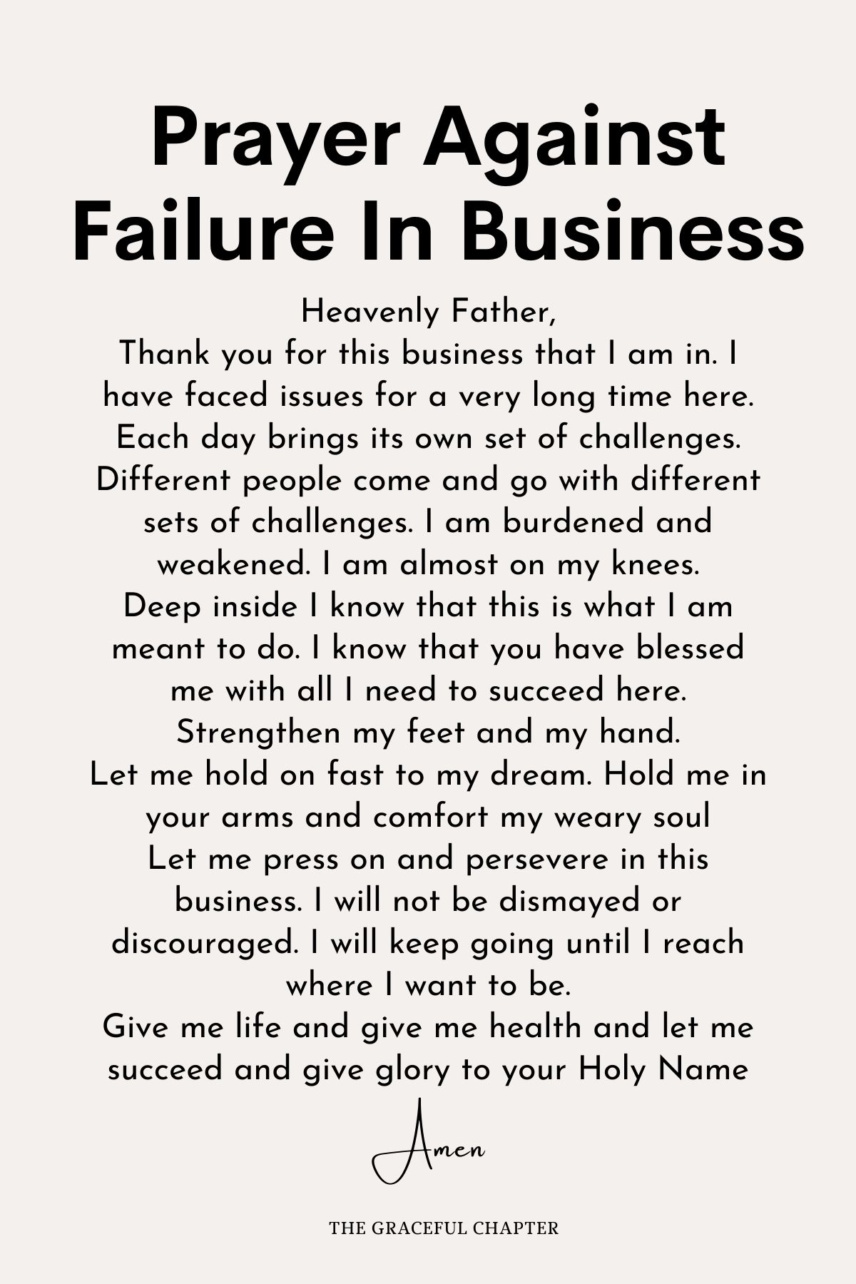Prayer against failure in business