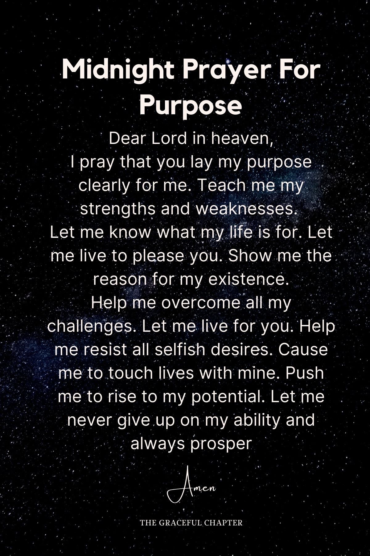 Midnight prayer for purpose