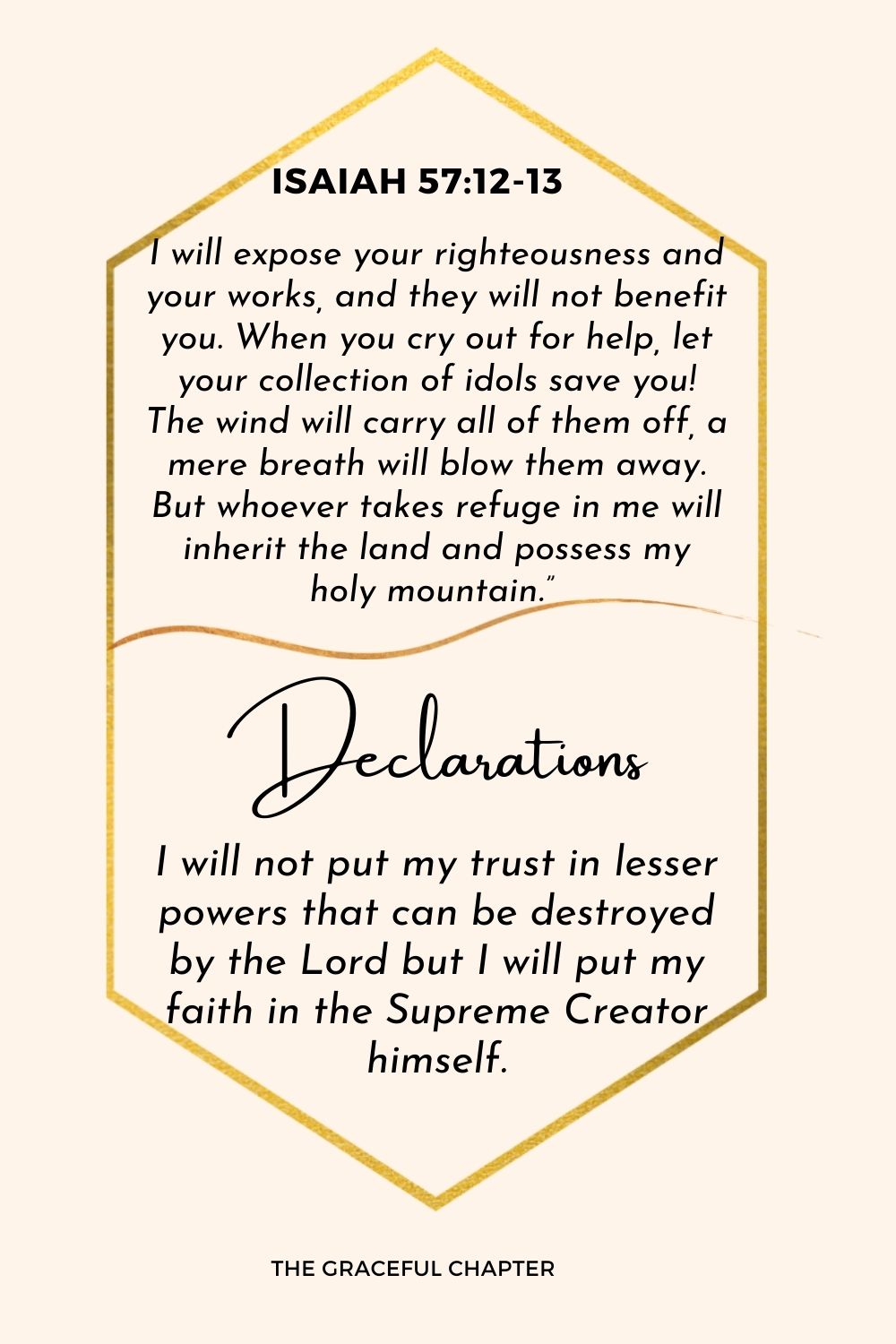 Isaiah 57:12-13 declaration