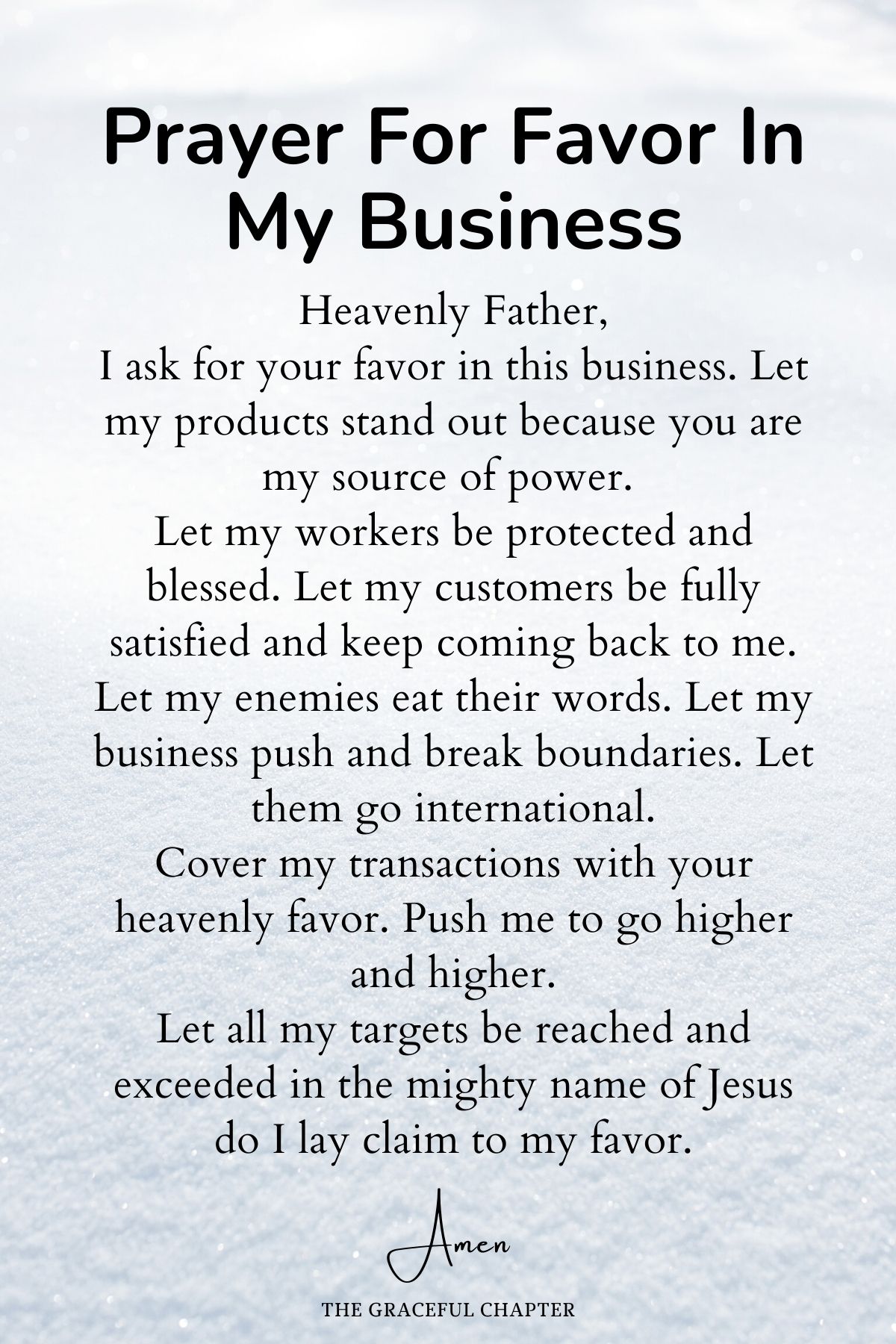 Prayer for favor in my business