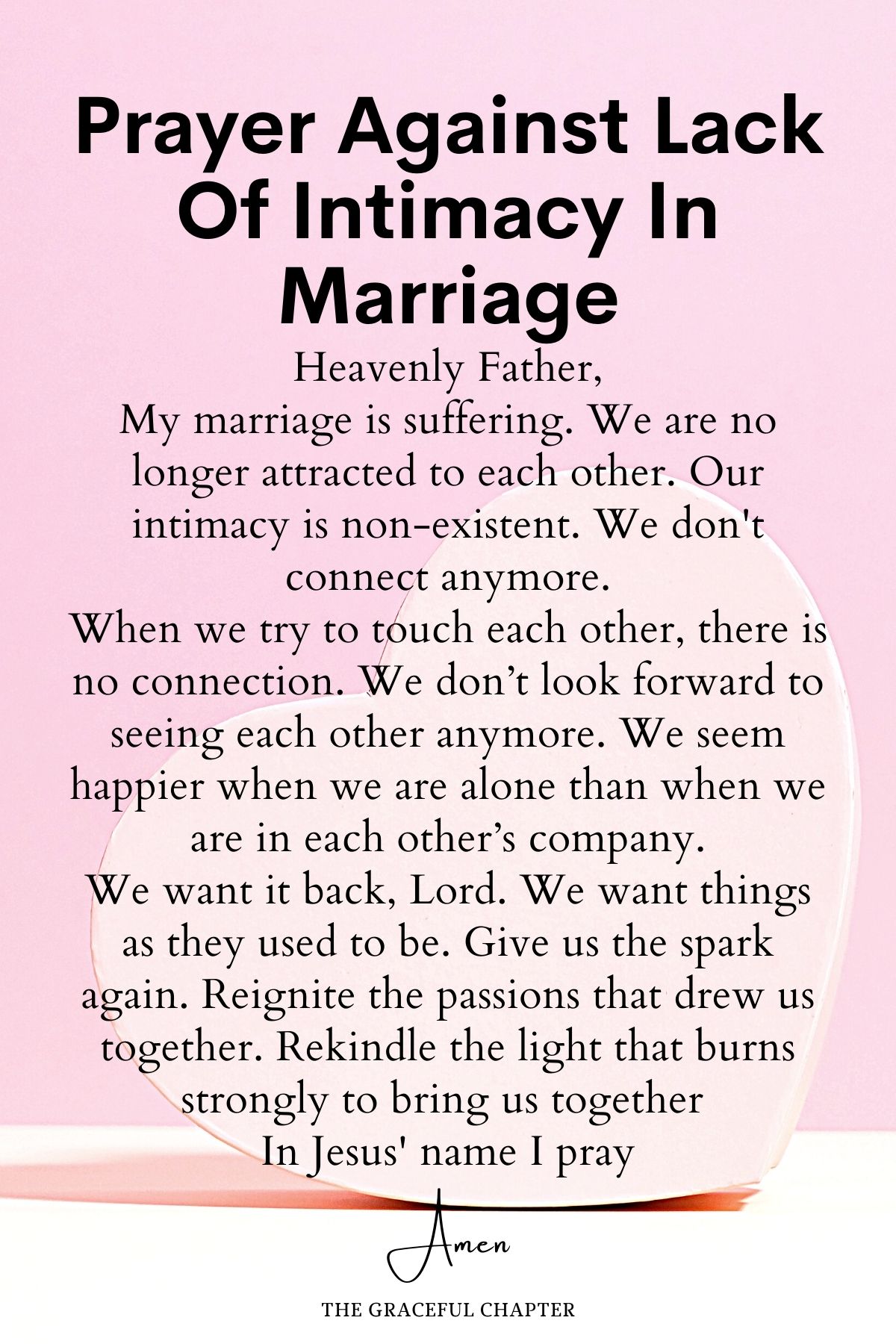 Prayer against lack of intimacy in marriage - prayers for marriage restoration