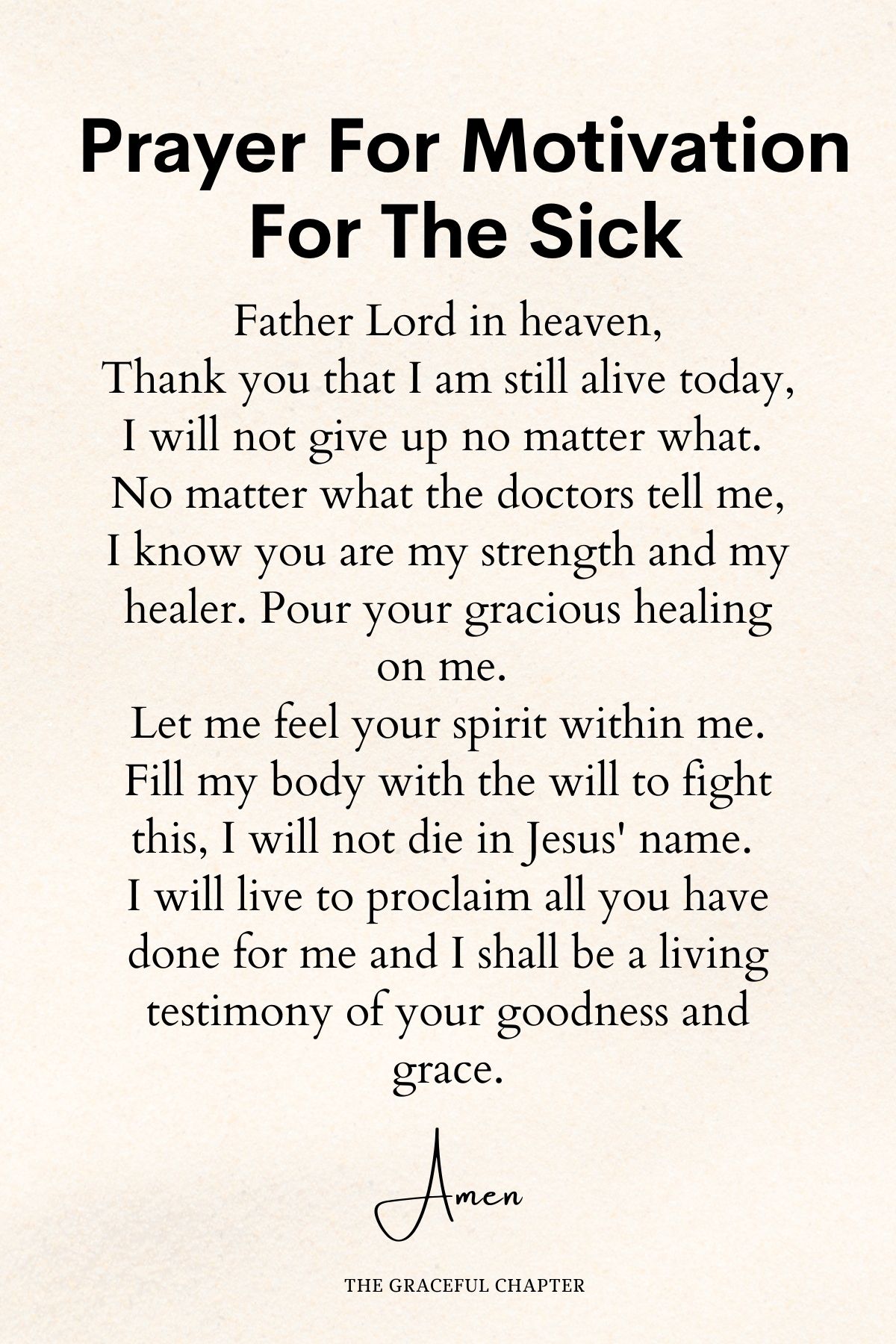 Prayer for motivation for the sick