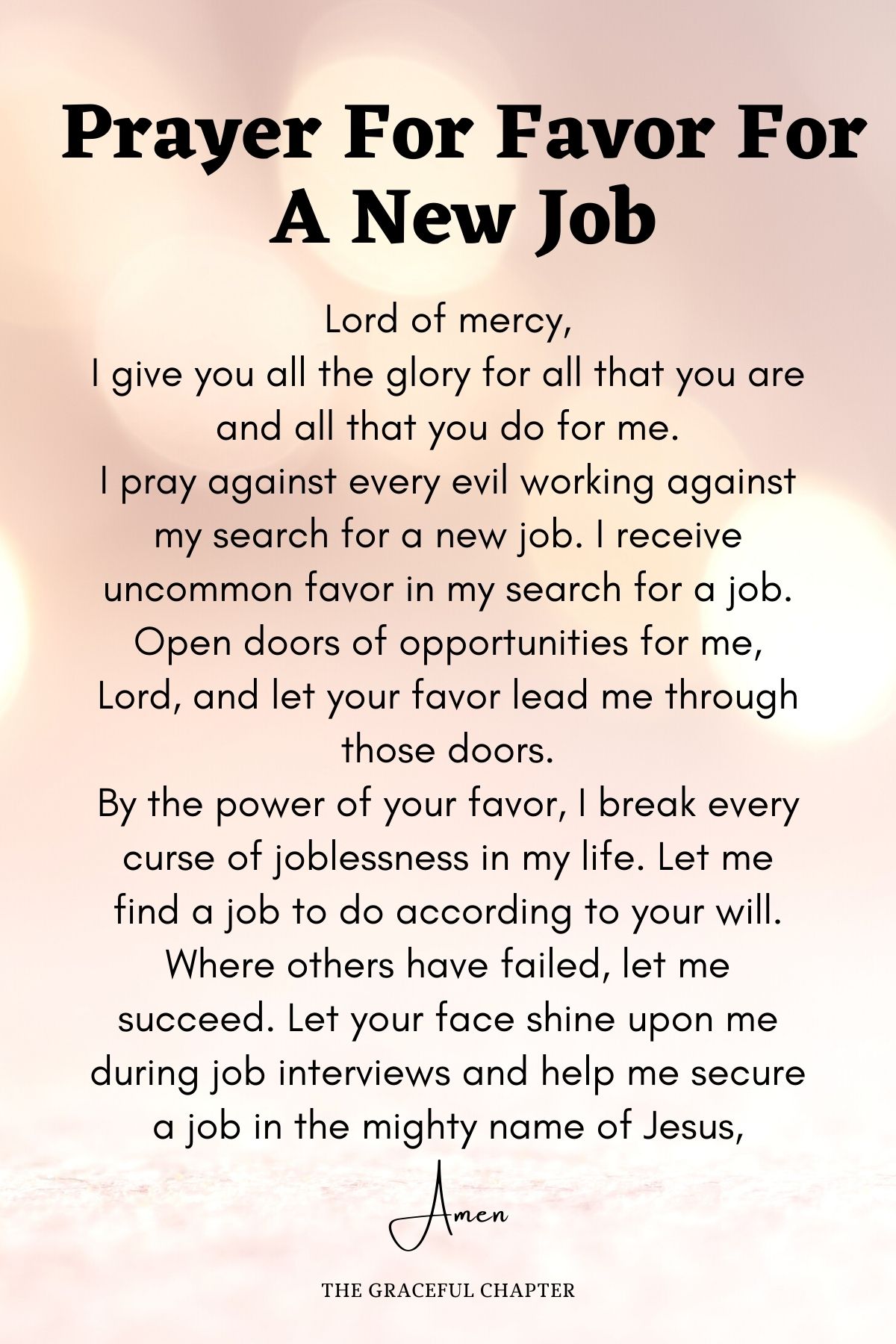 Prayer for favor for a new job