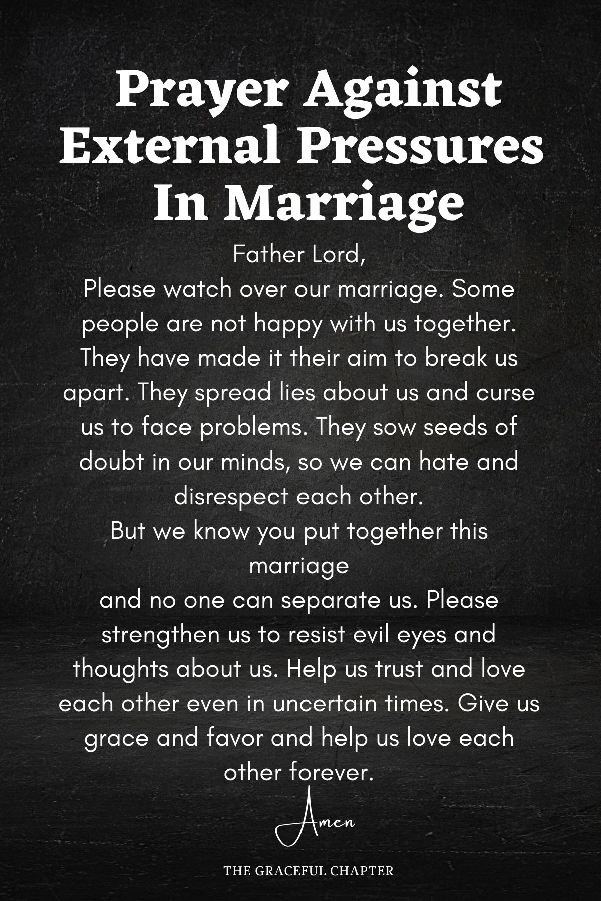 Prayer against external pressures in marriage