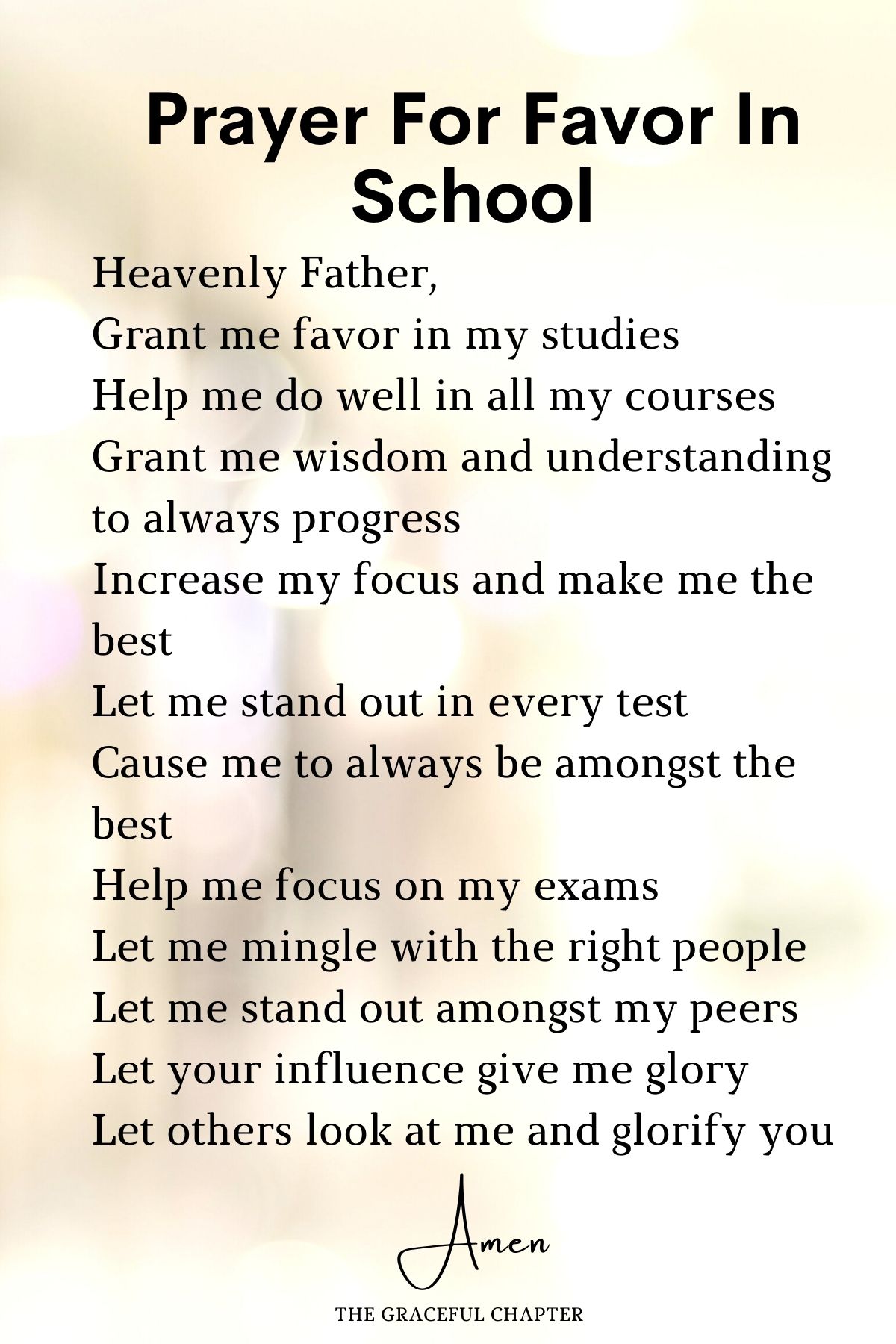 Prayer for favor in school