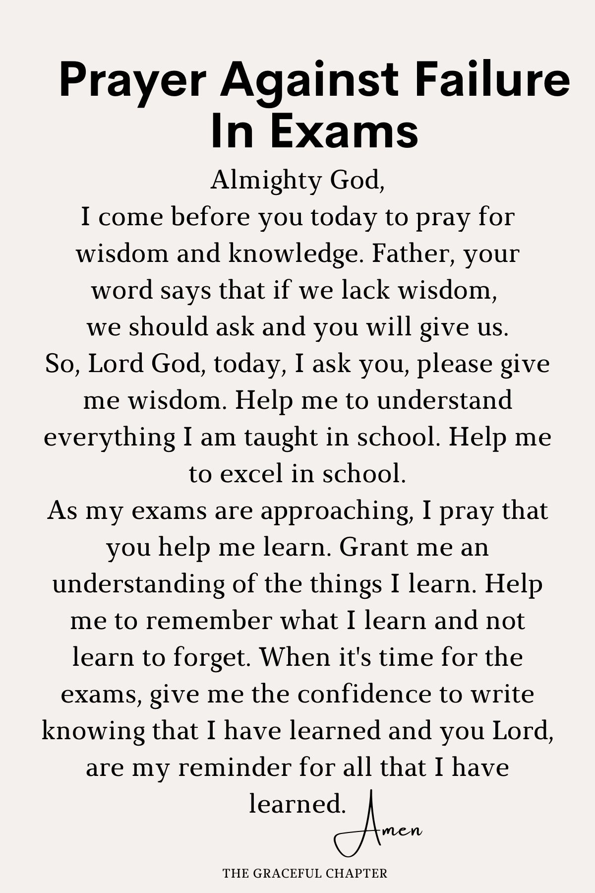 Prayer against failure in exams