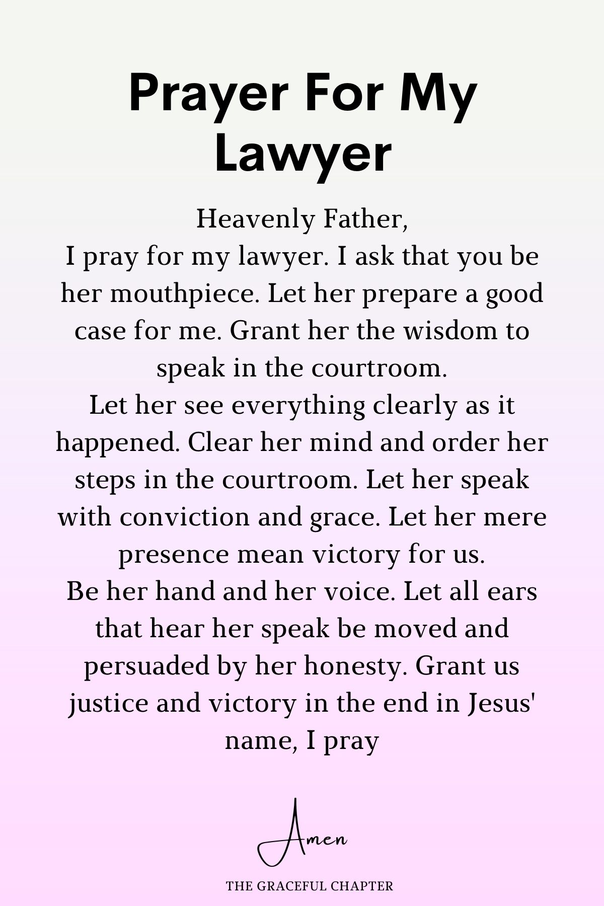 Prayer for my lawyer
