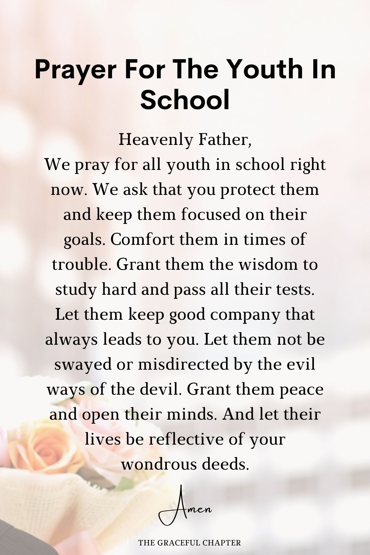 Prayer for the youth in school