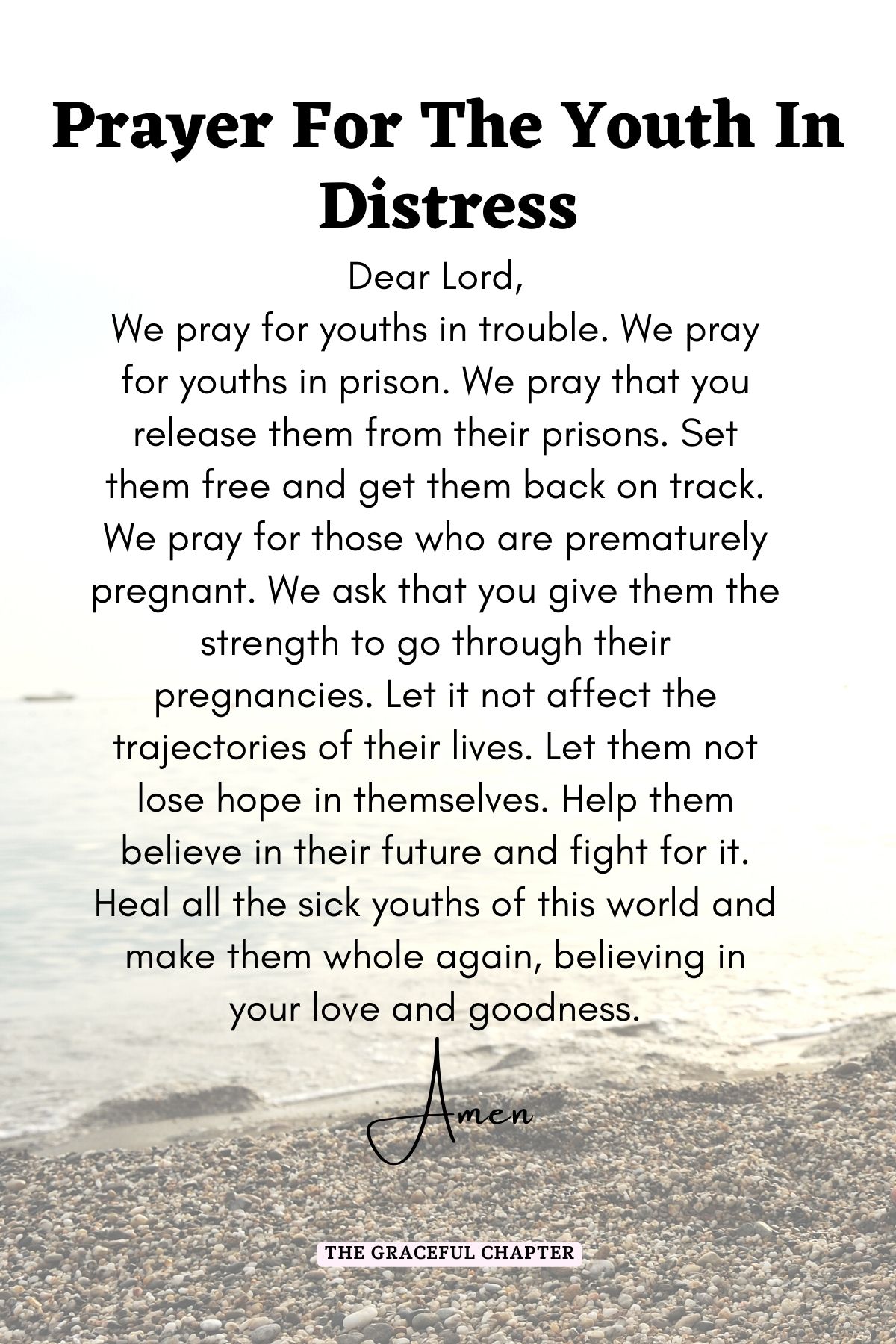 Prayer for the youth in distress