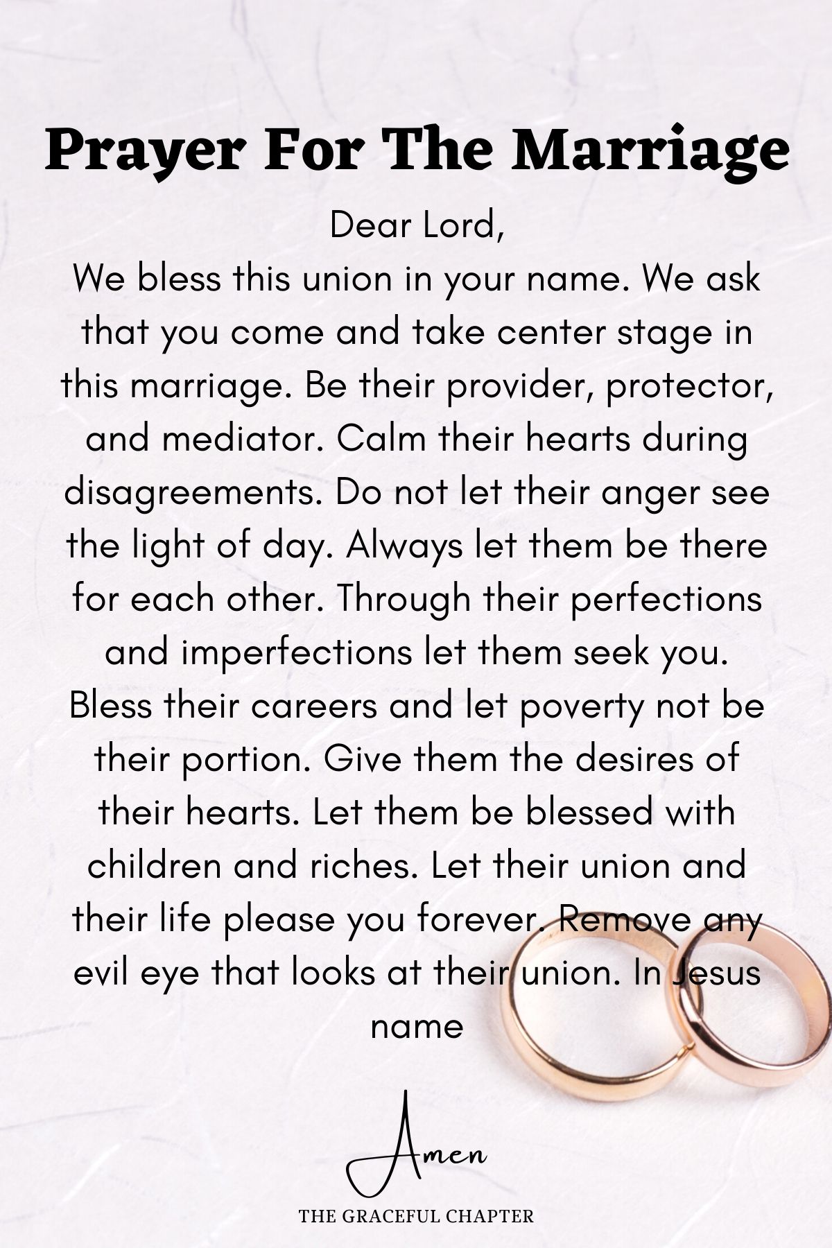 Prayer for the marriage