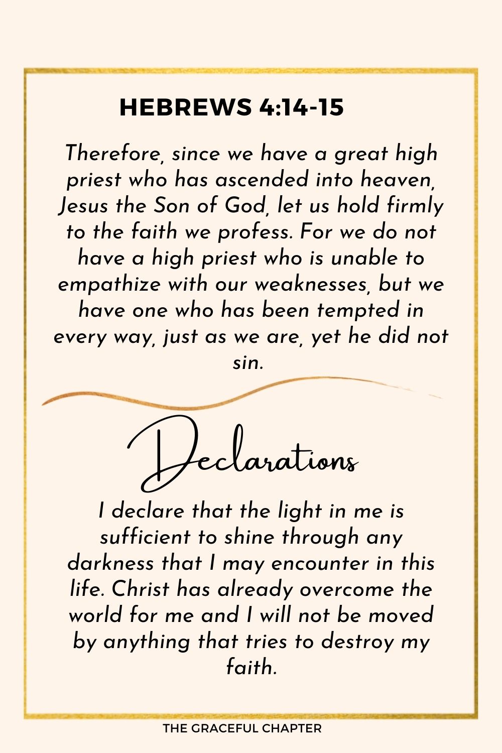 Hebrews 4:14-15 declaration