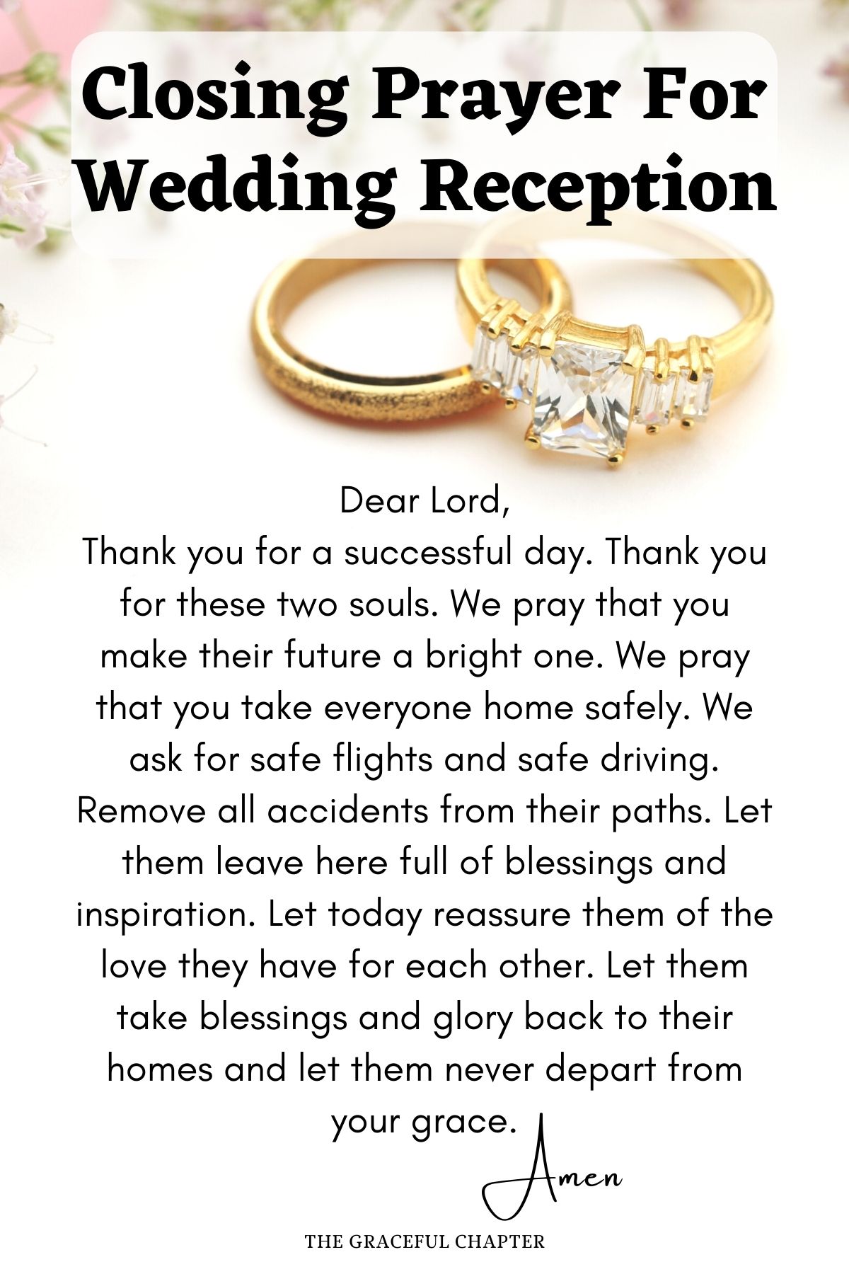 Closing prayer for wedding reception