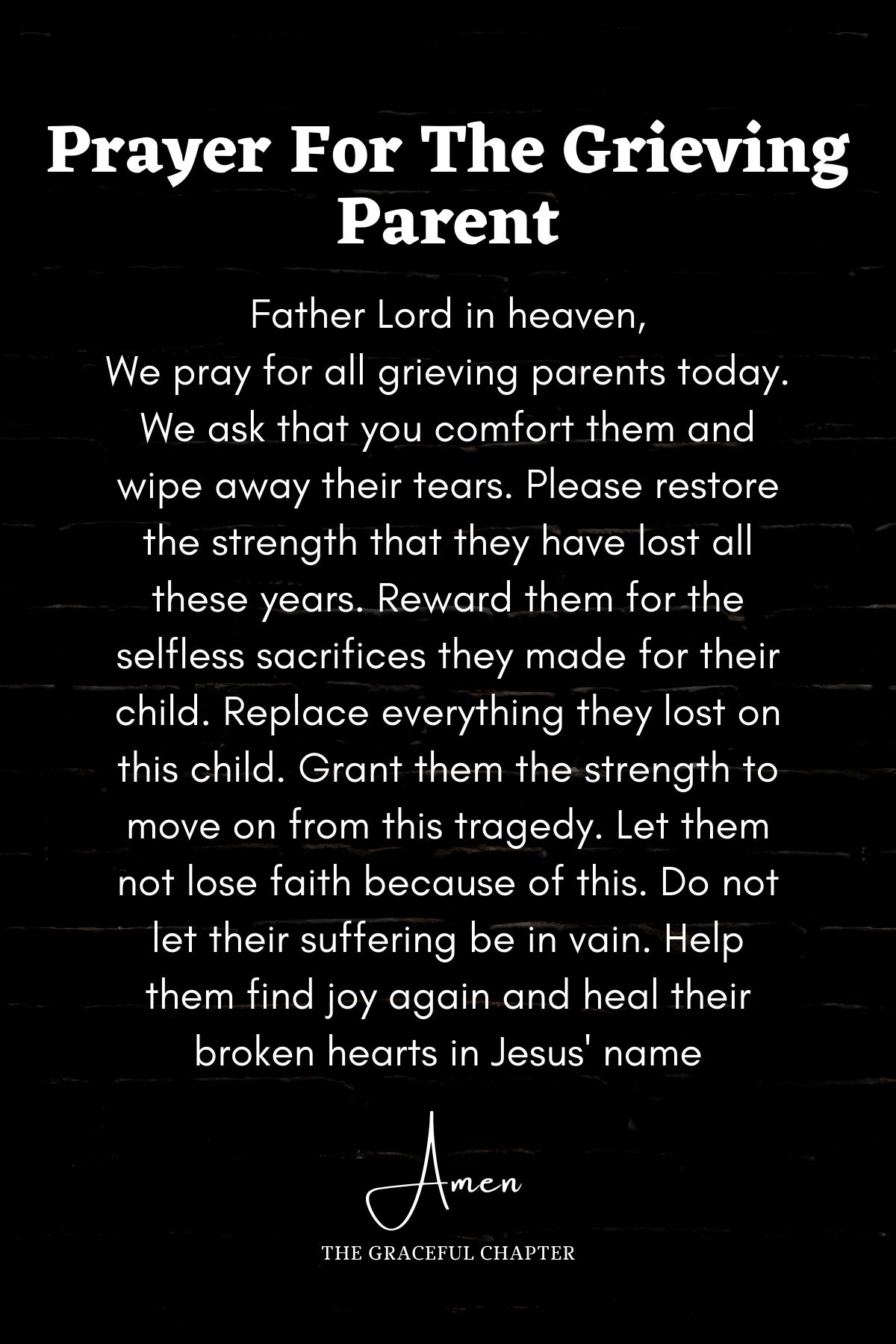 Prayer for the grieving parent