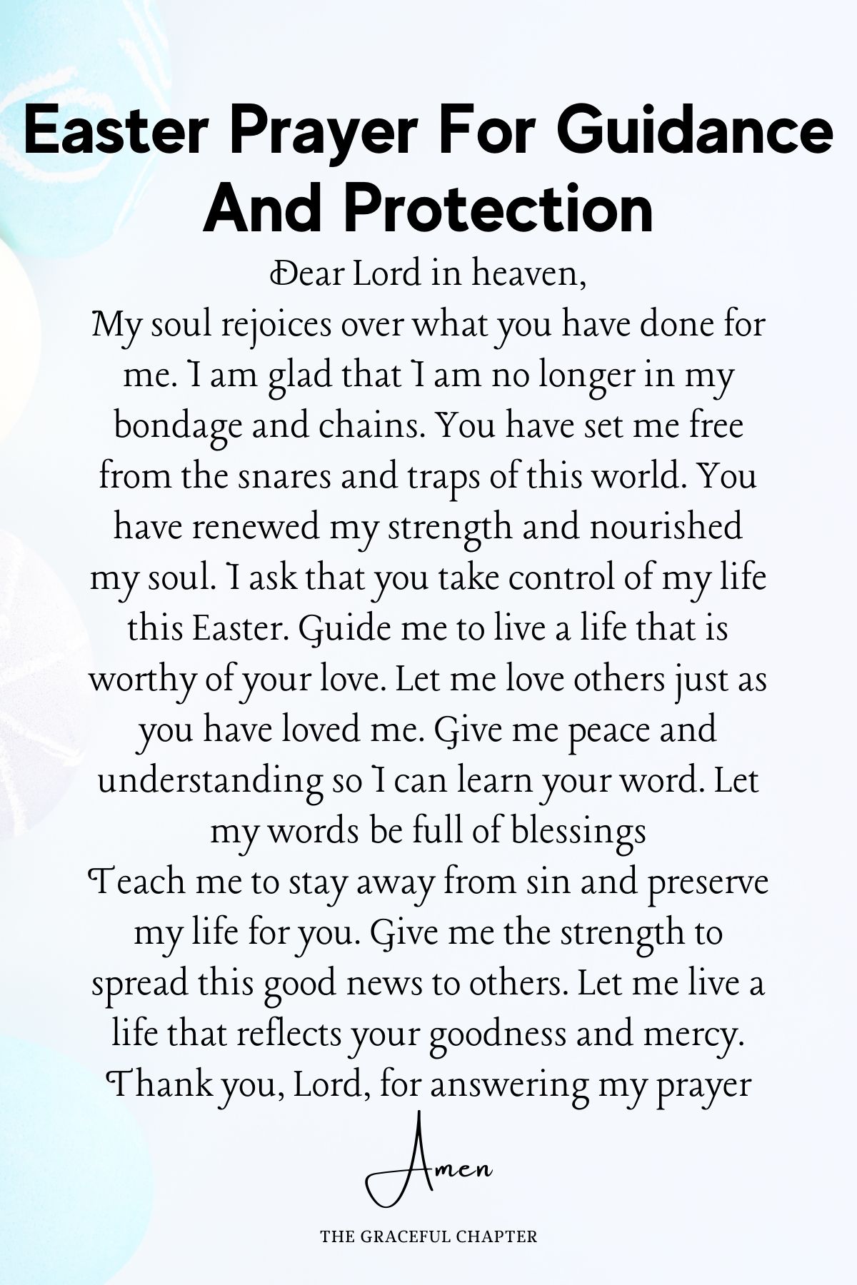 Easter prayer for guidance and protection
