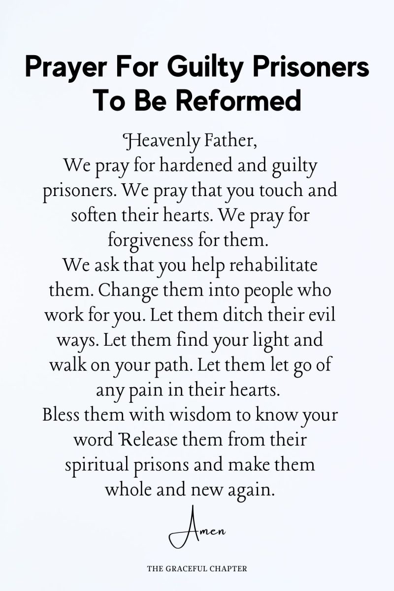 8 Inspirational Prayers For Prisoners - The Graceful Chapter