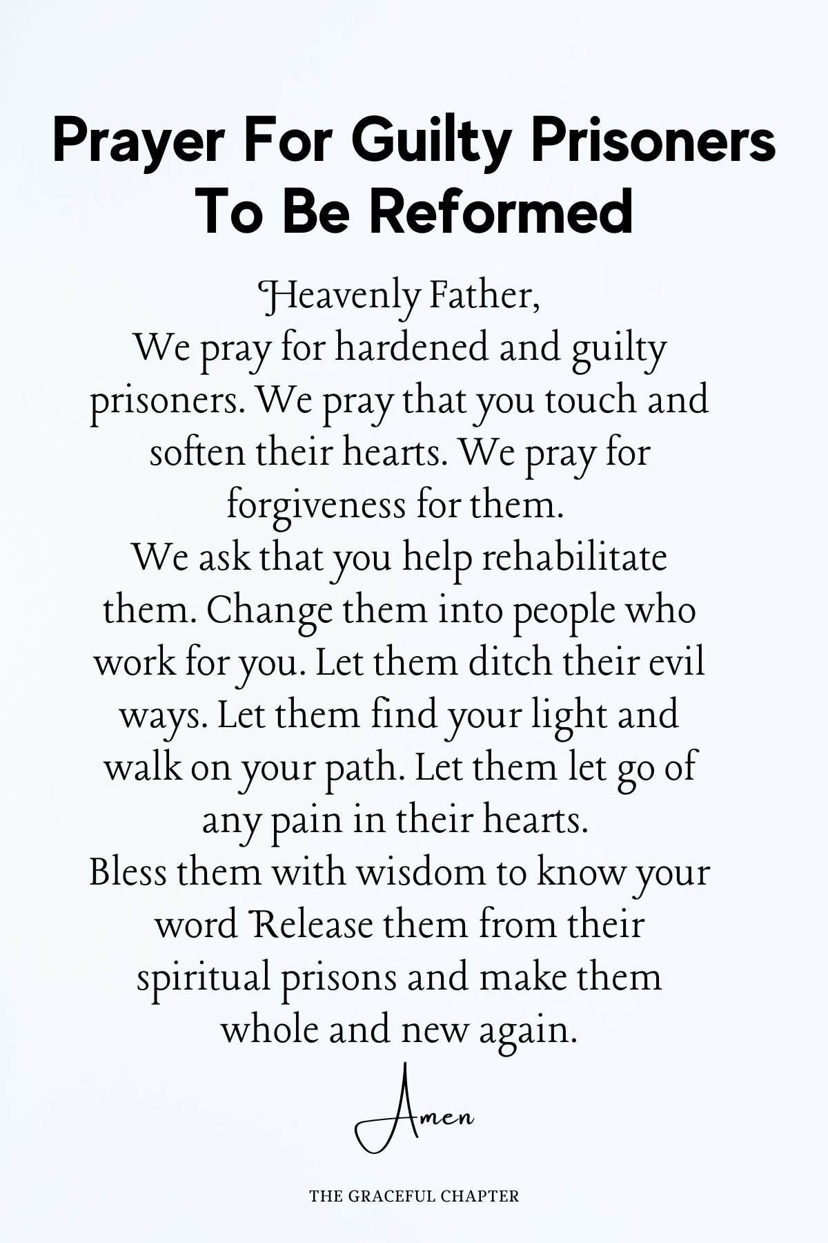 Prayer for guilty prisoners to be reformed