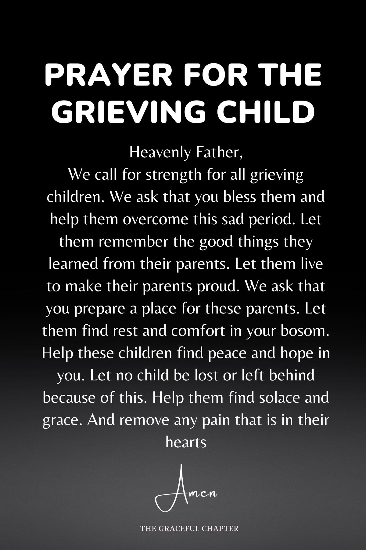 Prayer for the grieving child