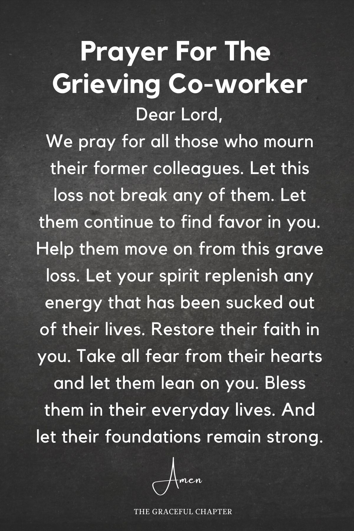 Prayer for the grieving co-worker