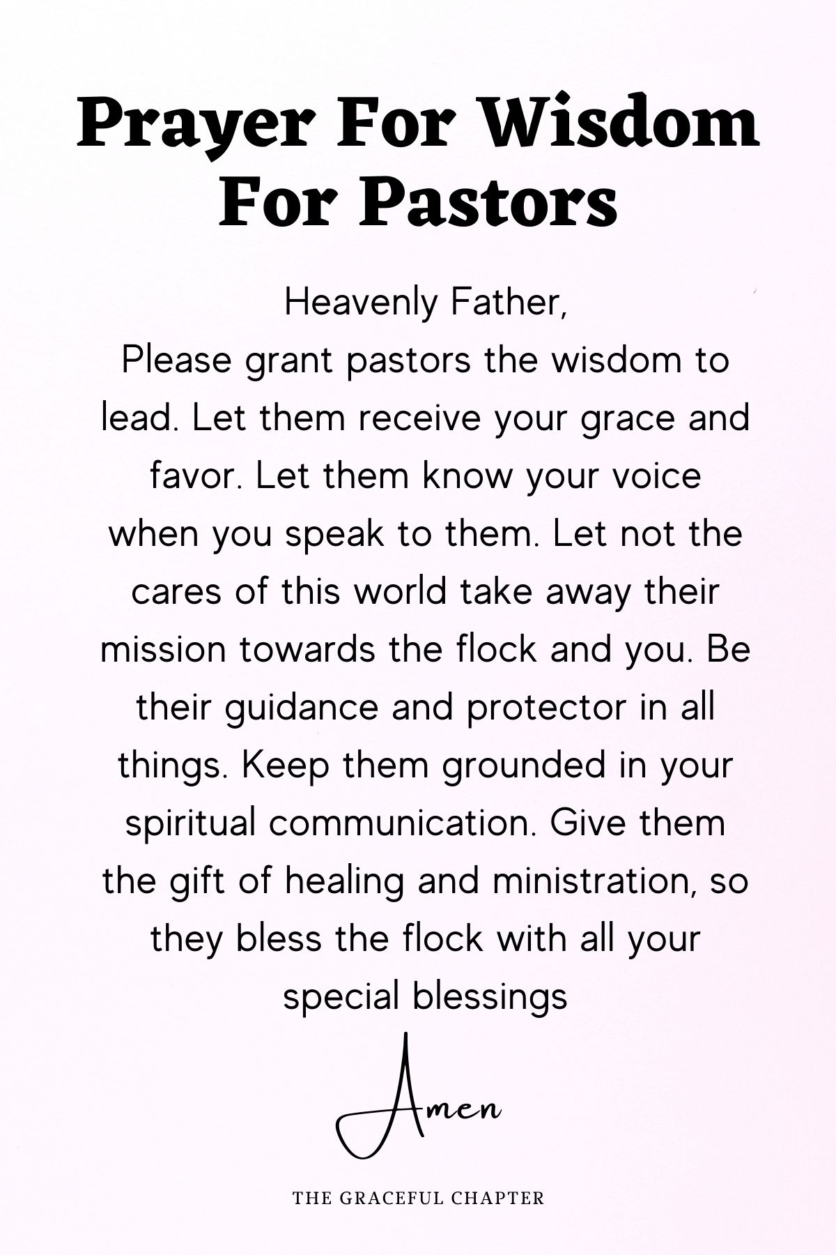 Prayer for wisdom for pastors - prayers for the church