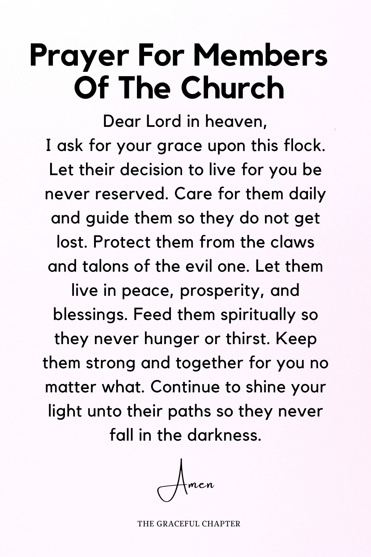 Prayer for members of the church