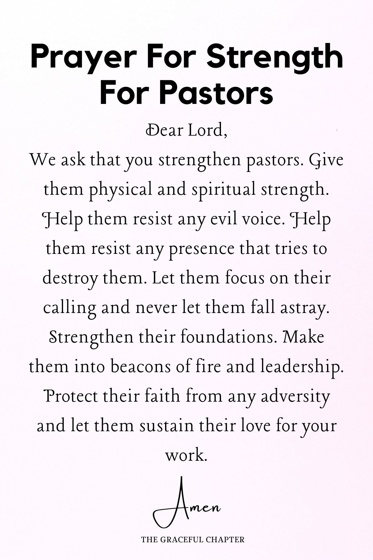 Prayer for strength for Pastors