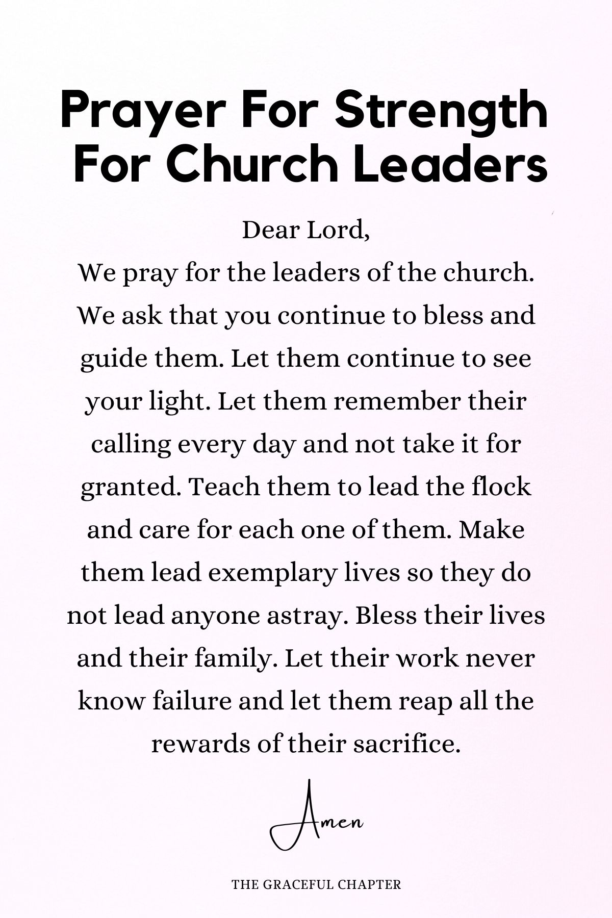 Prayer for strength for church leaders