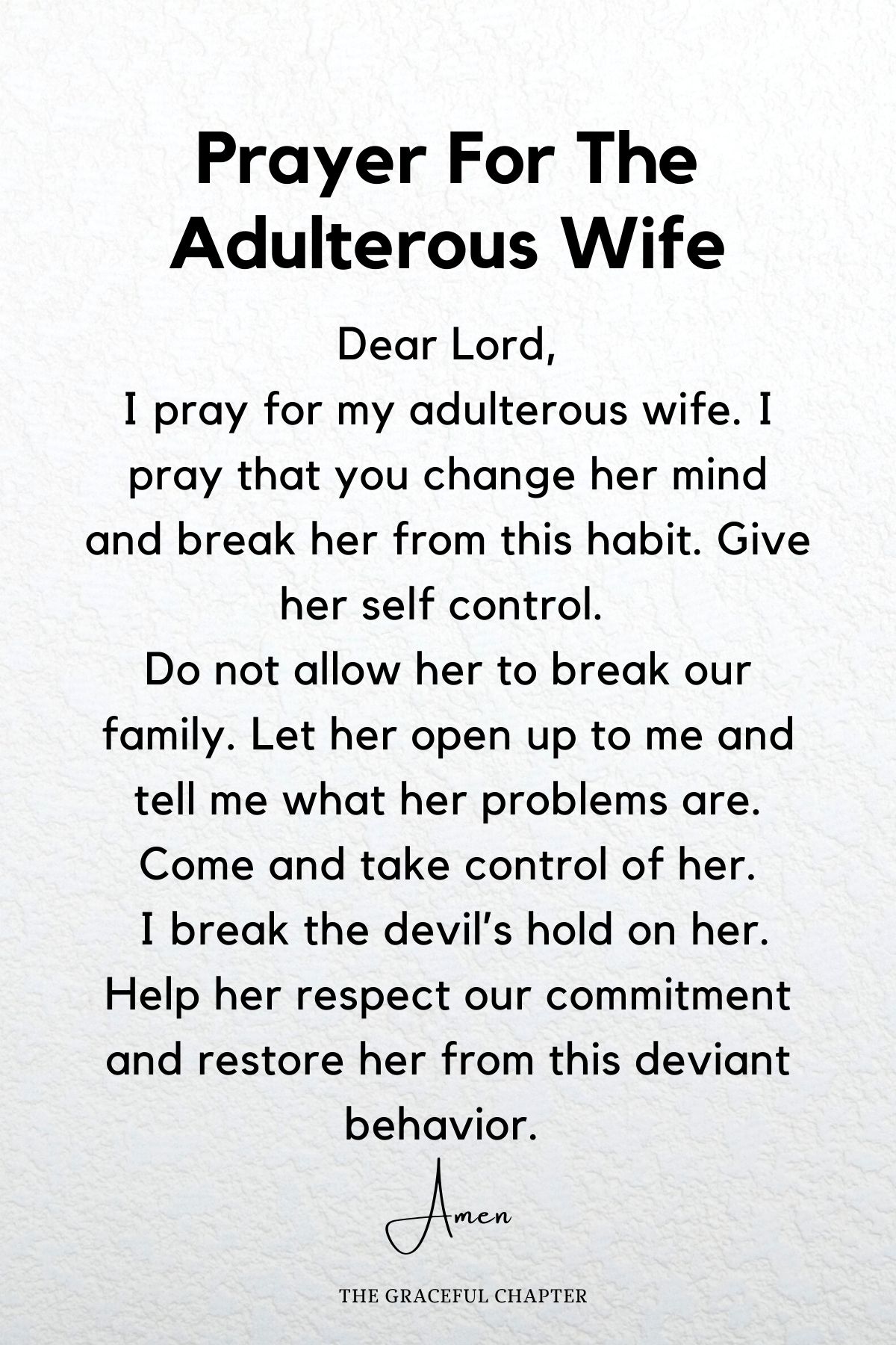 Prayer for the adulterous wife