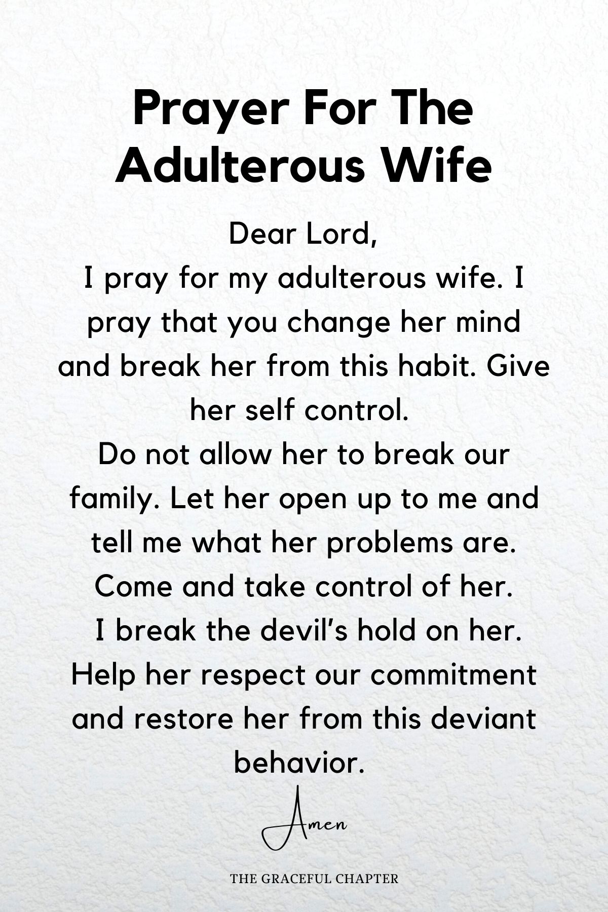 10 Prayers Against Adultery - The Graceful Chapter