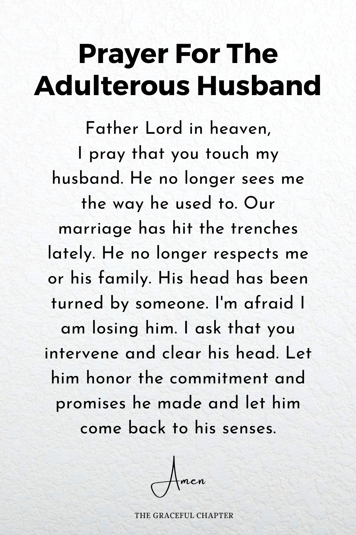 Prayer for the adulterous husband