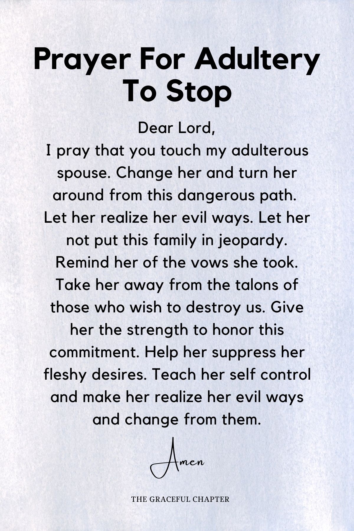 Prayer for adultery to stop